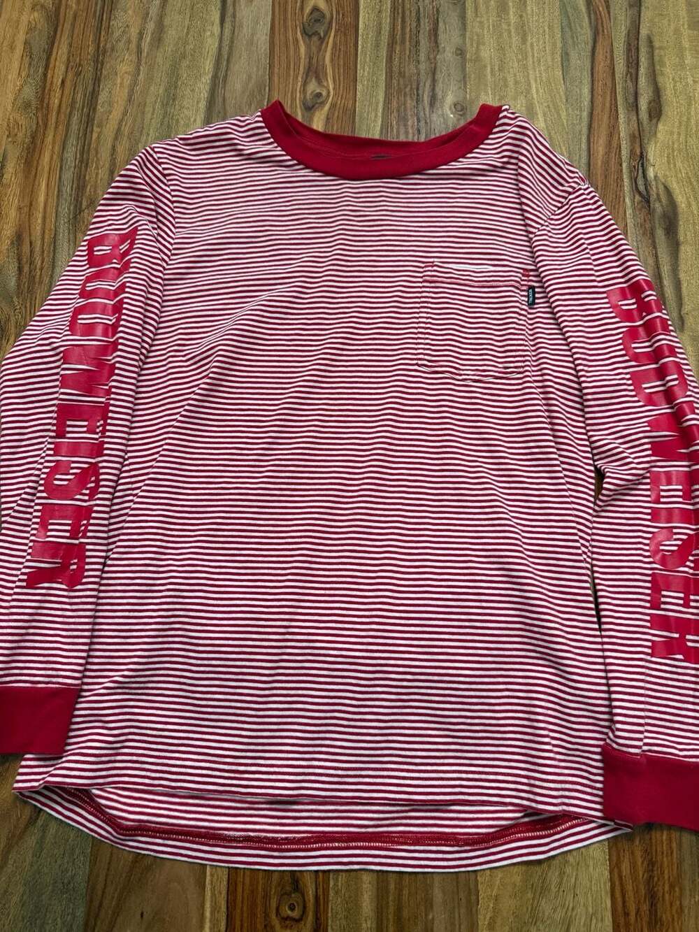 Been Trill x Budweiser Red and White Striped Long Sleeve  T-Shirt